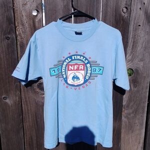 Vintage Tee Single Stitch 1987 Screen Stars Western Cowboy Rodeo Shirt Las Vegas